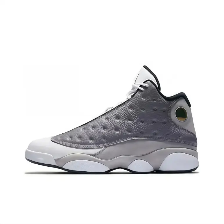 High top basketball sneakers white gray two tone leather upper layered design ergonomic structure long time comfort gym lifestyle wear flexible traction breathable unisex sneakers
