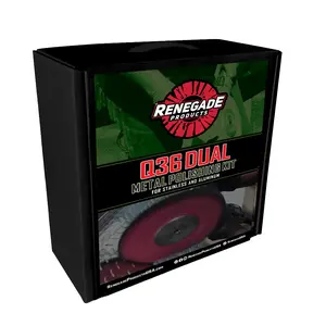 Renegade Products | Q36 Dual Metal Polishing Kit for Aluminum & Stainless Steel with 9" Buffing Wheels & Sanding Discs for Big Rigs & General Use
