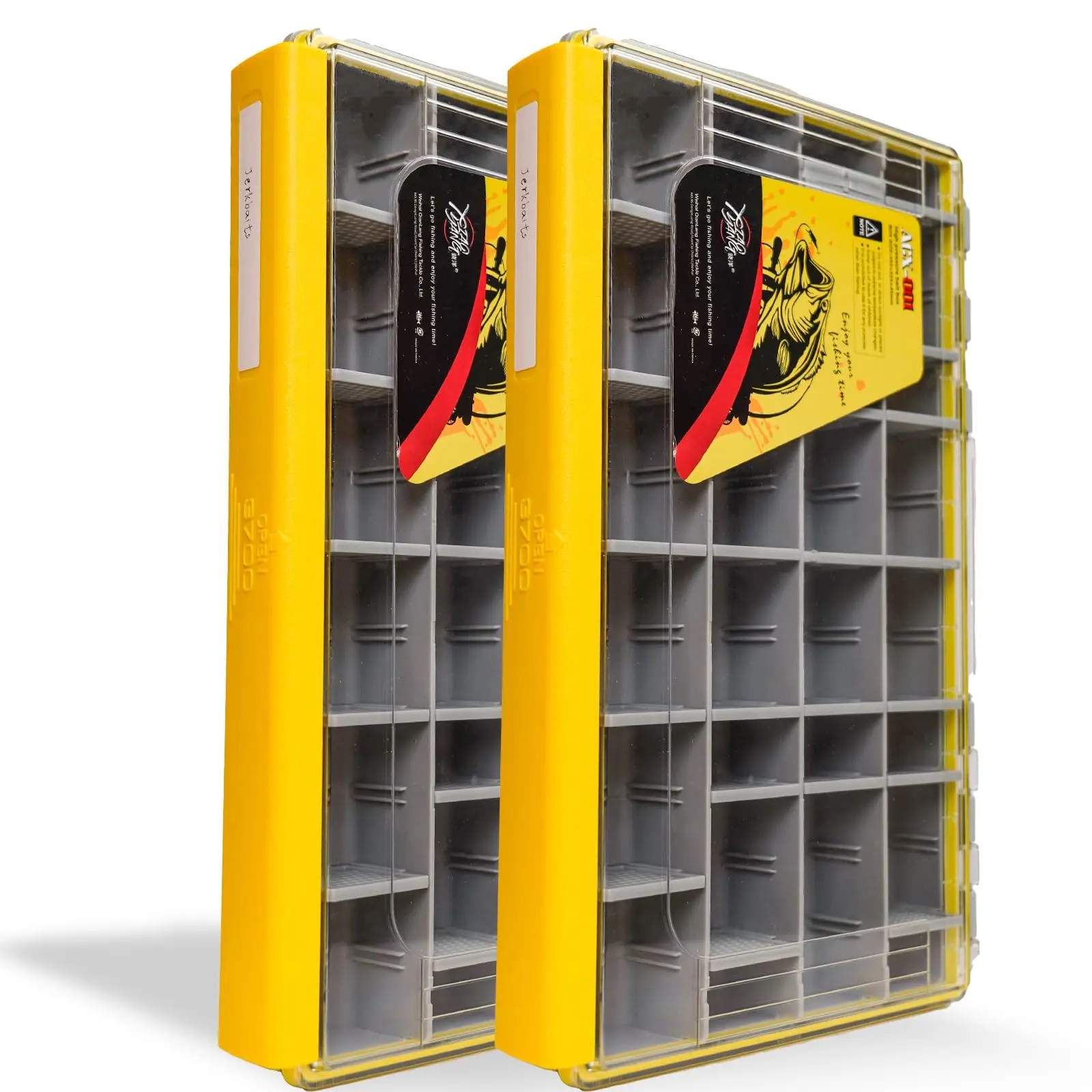 Tcakelox Deluxe Fishing Tackle Box, Waterproof 3600 and 3700 Tackle Trays, Organizer with Removable Dividers, Sealed Lure Box and Terminal Tackle Storage (3700 Yellow2PSC)
