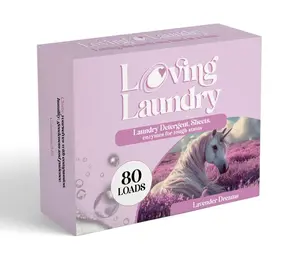 Loving Laundry Detergent Sheets Lavender Dreams - Hypoallergenic, Ultra Concentrated, Travel & Space Use, Two Stain Fighting Enzymes, Eco-Friendly & Sustainable