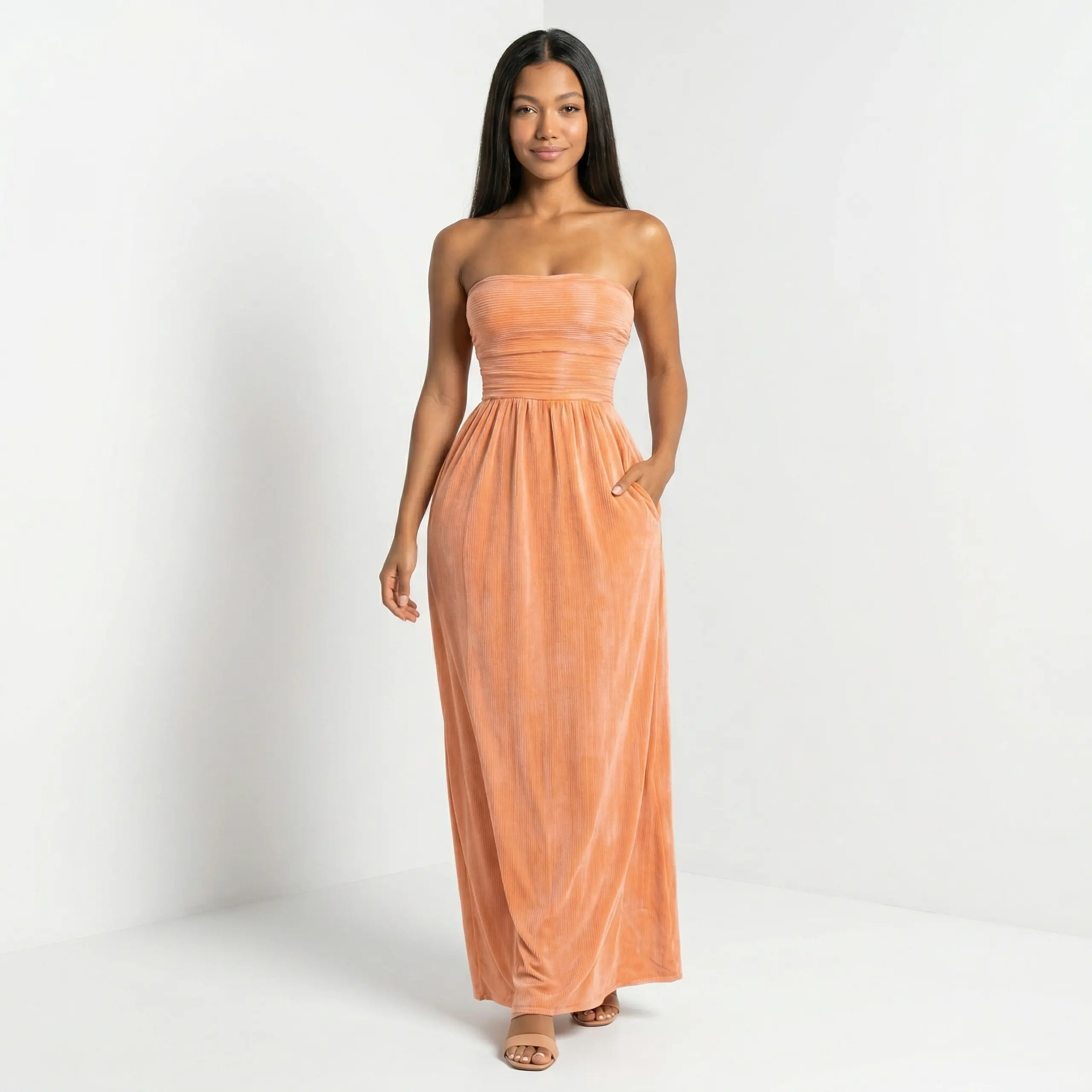 "Alluring" Maxi Dress - Coral