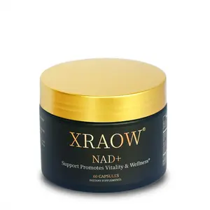 XRAOW NAD Supplement with Resveratrol NMN 30-Day Supply Advanced NAD+ Third-Party Tested for Quality Safety Vitamin Healthcare Edible Fitness Dietary Supplement for Healthy Lifestyle