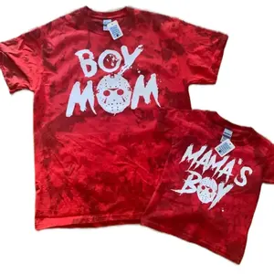 Red Hand Dyed Child's Boy Tee for Halloween - Mamas Boy Clothing -
