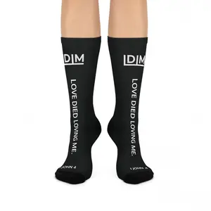 Love Died Loving Me - Crew Socks (Black/White)