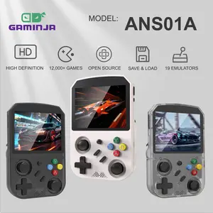 GAMINJA ANS01 Retro Handheld Game Console, 3.5 Inch IPS Screen, 64GB Built-in 12,000+ Classic Game, Portable Hand Held Open Source Linux System, Retro Gaming Console