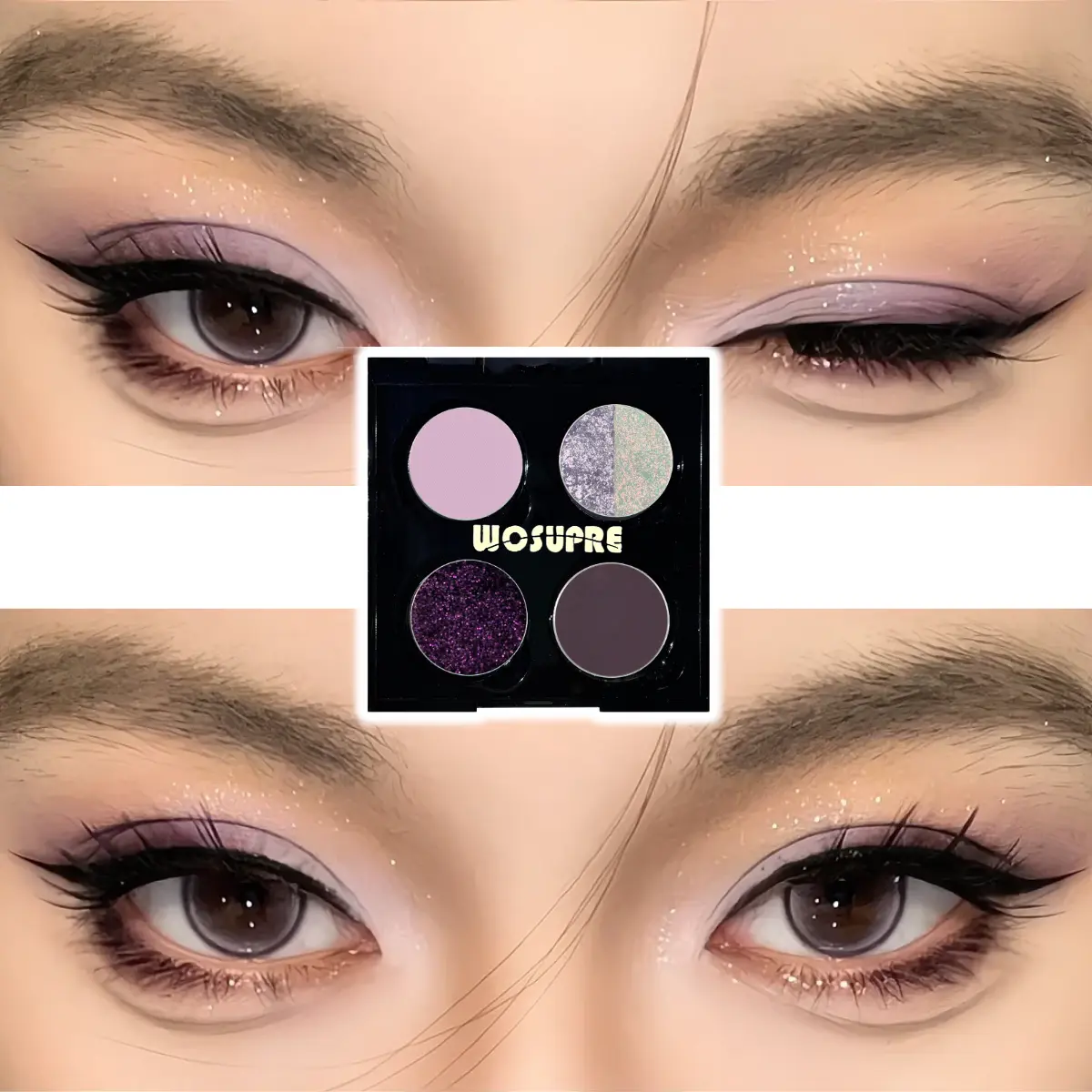 WOSUPRE Purple Palette: Glitter Makeup Cosmetic - Cheap Makeup for Beginners - Quick Daily Makeup Eyeshadow
