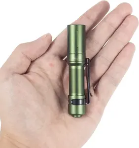 EDC Flashlight Archer Mini, 405 Lumens Tail  LED Flashlight, USB C Rechargeable Little Pocket Penlight for Camping, Outdoor, and  - Dark Green Cool White