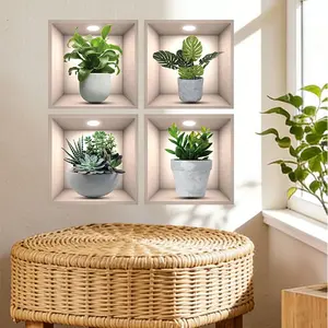 Plant Wall Sticker, Decorative Sticker, Peel and Stick Leaf Bohemian Wall Art Decor, Living Room Bedroom Office PVC Decoration