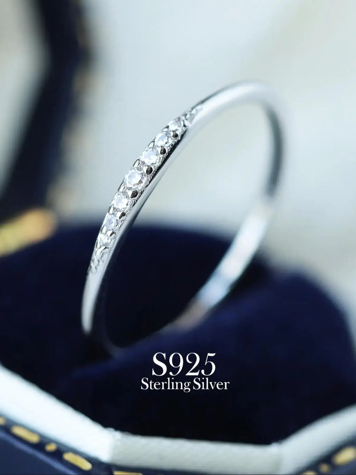 S925 Sterling Silver Women's Elegant Minimalist Glittering Promise Ring, Exquisite Trendy Engagement Ring, Fashionable Jewelry for Daily & Party Decor
