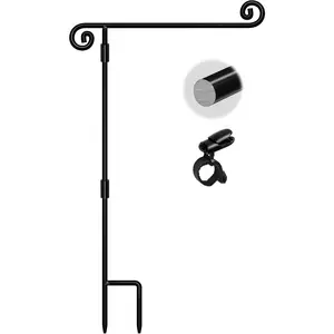 Garden Flag Stand,Sturdy Garden Flag Holder Pole for Outside House,Yard Flags Holder with one Tiger Clip,Yard Banner Pole for Holiday Flags Decorations Outdoor Lawn