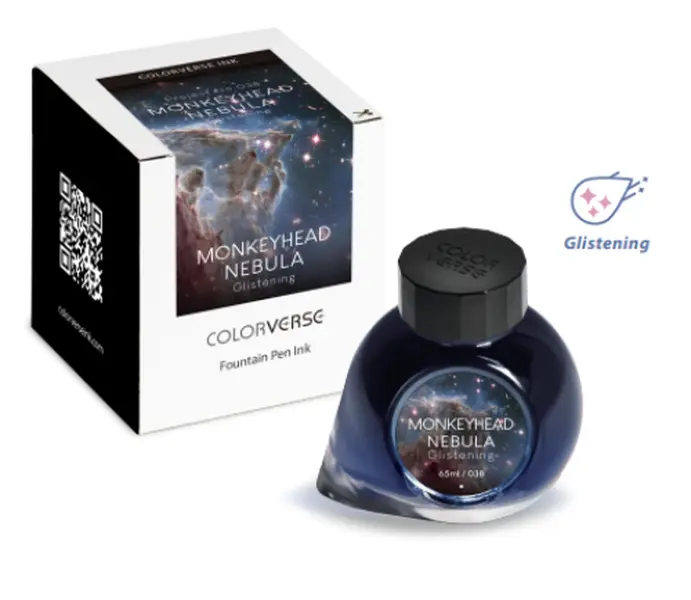 Colorverse Project Ink Vol. 6 Monkeyhead Nebula Glistening Fountain Pen Ink, 65ml Ethereal Default Formula, Office Supply for Artists, Ideal for Fountain Pens & Transformative Writing