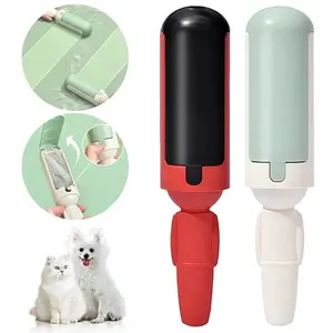 Pet Hair Remover Roller Cat Dog Hair Remover Brush Clothes Lint Hair Remover Self-cleaning Fur Sticker Home Cleaning Tools Double-sided Portable Reusable Manual fur removal multi-surface removal tool sticky pet supply