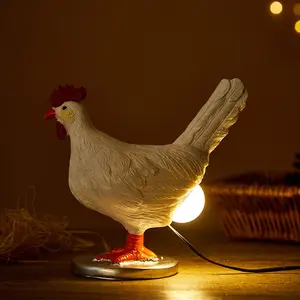Creative Mini Chicken Egg Night Lamp Resin Table Light Warm Glow Unique Decorative Gift