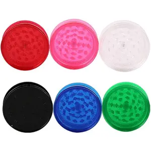 6 Pack Herb Grinder 2.3 inches Small Spices Grinder With Storage Manual Portable Disposable Plastic Grinder for Travel