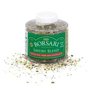 Borsari Savory Seasoned Salt Blend - Gourmet Sea Salt With Fresh Herbs and Spices - Gluten Free All Natural Keto Friendly All Purpose Seasoning With Thyme and Lavender - 4 oz Shaker Bottle