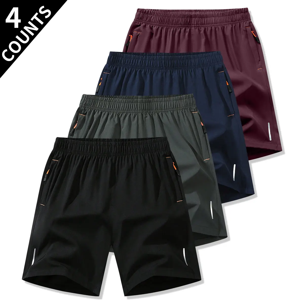 4Pcs-Black + Gray + Navy Blue + Burgundy