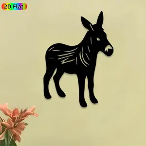 1pc Donkey Metal Wall Art, Charming Donkey Statue Mural, Ideal Gift for New Year, Easter, Animal Decor Enthusiasts, Weather-Resistant Metal Wall Decor Wall Sculptures, Perfect for Outdoor Garden Fence & Indoor Living Room Wall Donkey Enthusiasts