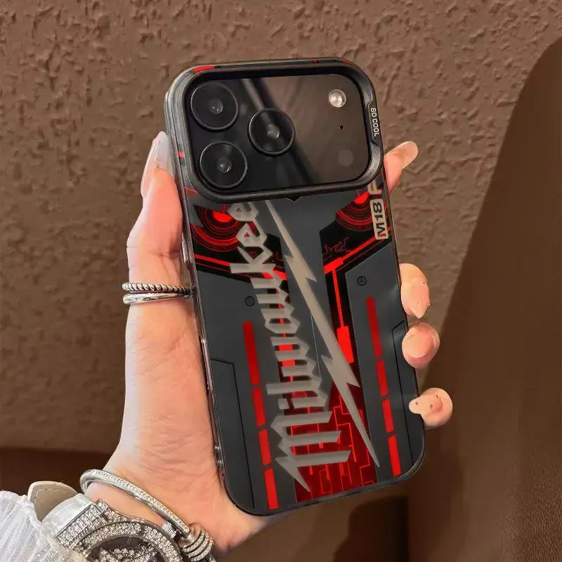 Mecha Tech Phone Case – Thunderbolt Futuristic Laser Crafted Design | TPU Shockproof Protective Cover for iPhone 11–17 | Cool Gift for Tech Lovers