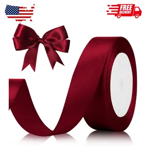 Red Ribbon for Gift Wrapping 1 Inch 25 Yds Satin Ribbons