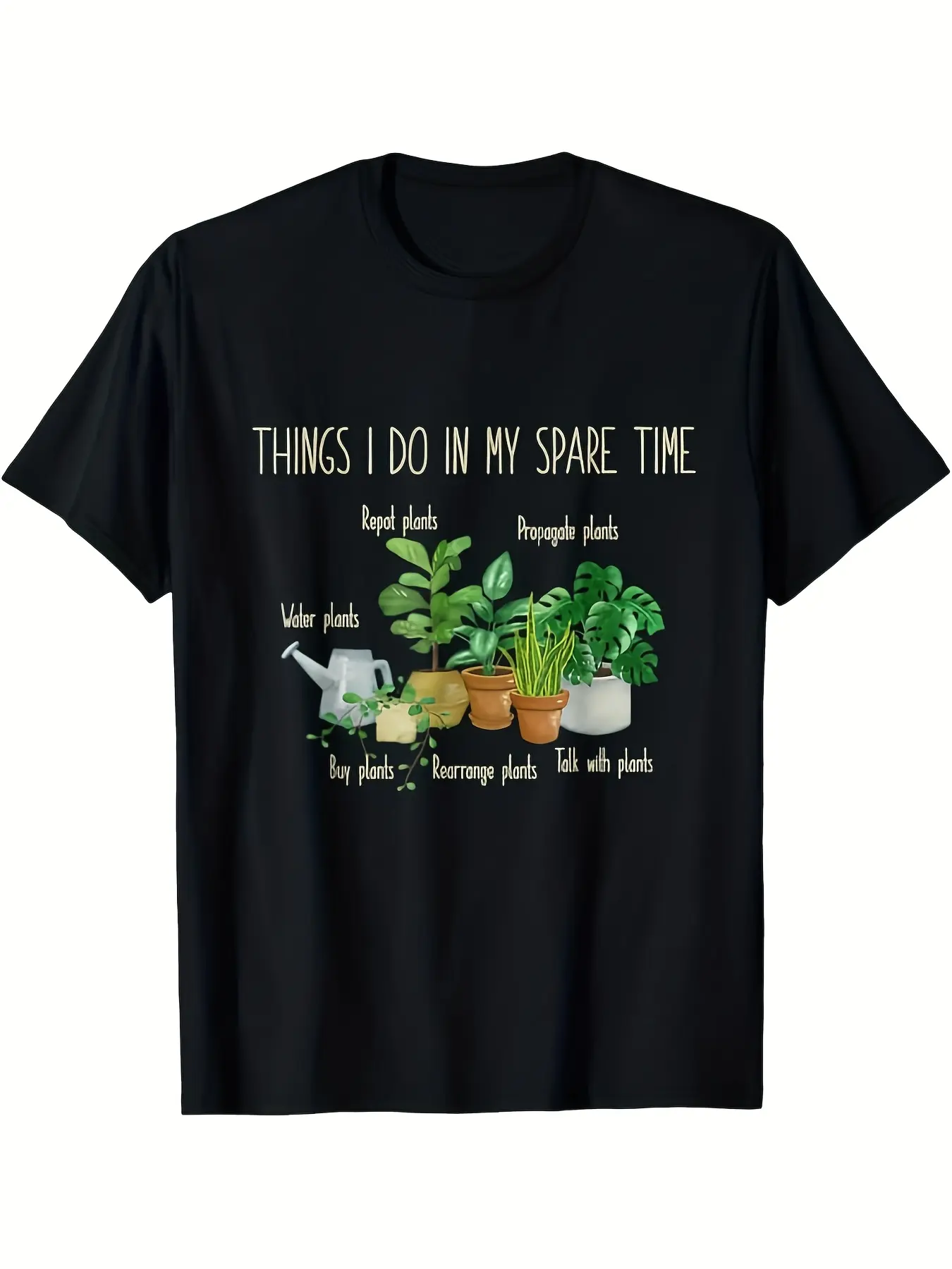 Gardening Gardener, Things I Do In My Spare Time P unisex soft cotton short sleeve t shirt, vintage graphic casual tee for men women teens, perfect birthday holiday gift for camping travel gym daily street  wear