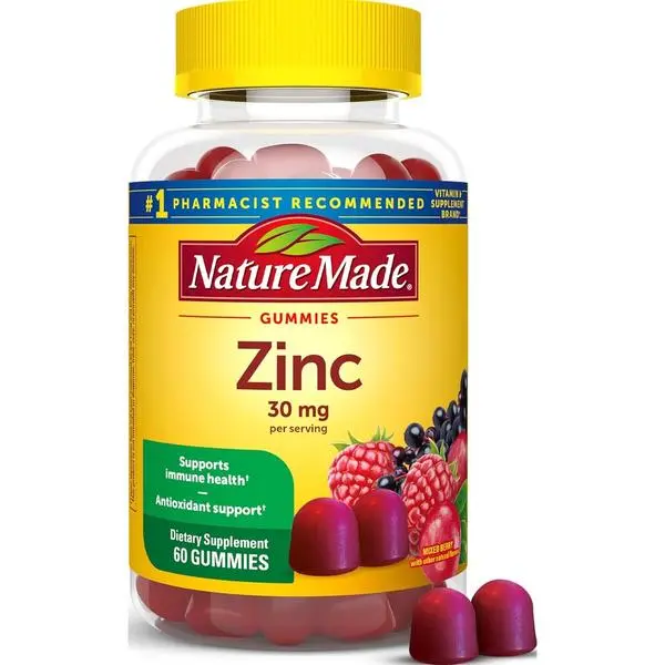 Nature Made Zinc Supplements 30 mg Per Serving, 60 Zinc Gummies