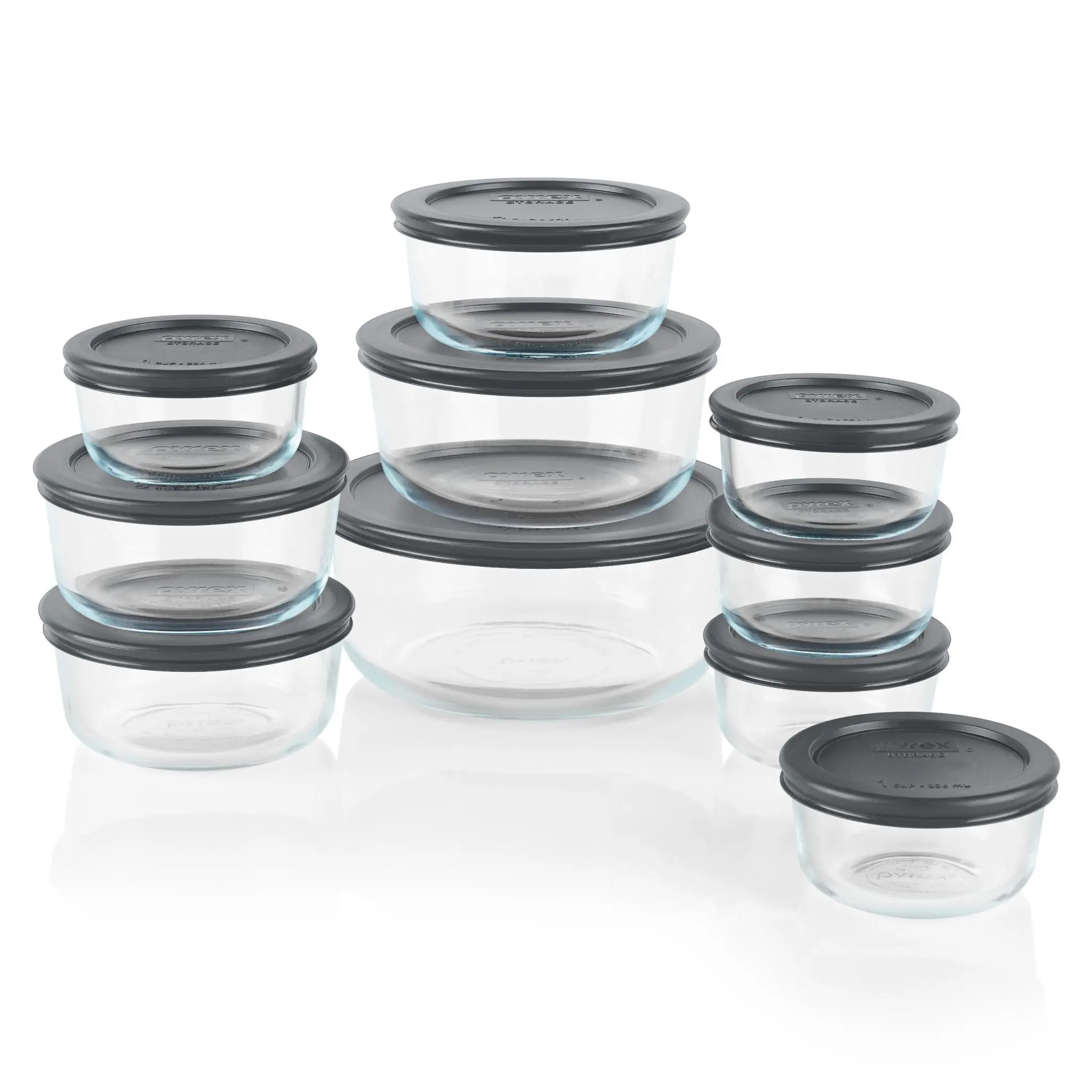 Pyrex® Simply Store® 20-piece Set with Gray Lids Pyrex® Simply Store® 20-piece Set with Gray Lids