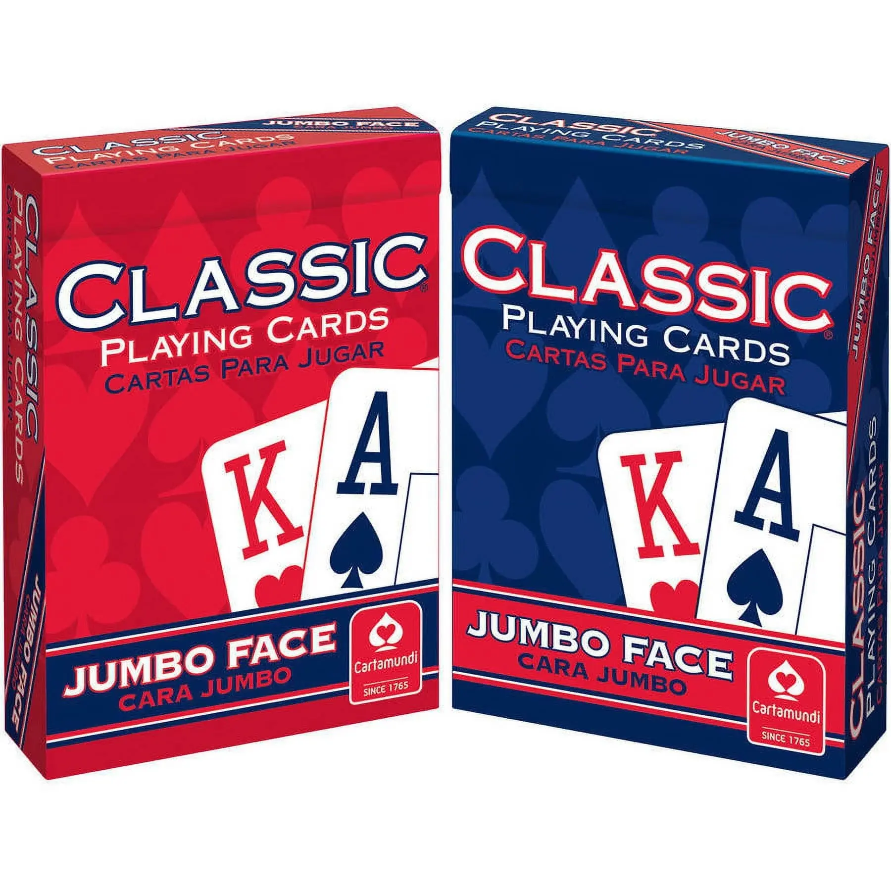 Cartamundi Classic Back Playing Cards Brick - 12 Decks, Red & Blue, Poker Size, Durable, Jumbo-Large Corner Indices for Card Games, Decks Of Cards