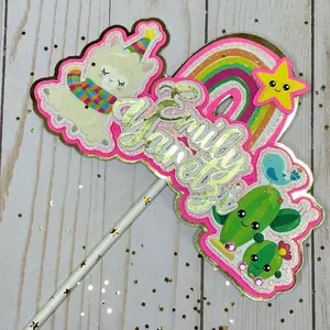 Llama cake topper