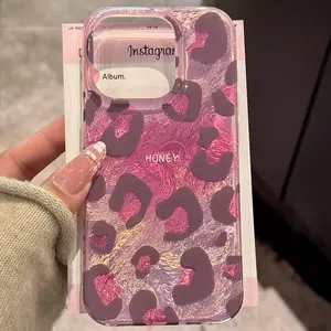 for use with iphone 16 pro max Pink leopard print  cases for use with  iphone 15 plus  cases for women for use with iphone 14 pro Trendy Phone Shells for use with  iphone 13/12/11  New style phone case for use with iphone X/XS XSMAX Protection case