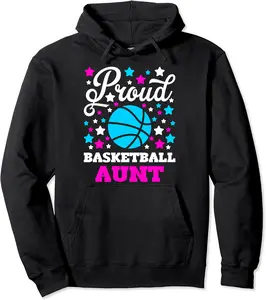 Proud Basketball Aunt Sports Family Sister Gift Pullover Hoodie - Ismaellc Shop 24B08DYTNJ6X