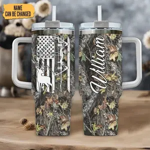 Custom Name Hunting 40oz Tumbler, Custom Name Drinkware Tumbler Gift for Hunter