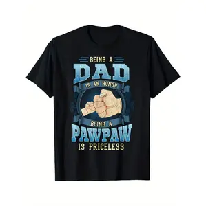 Pawpaw Pride Casual Cotton T-Shirt with Priceless Print for All Seasons