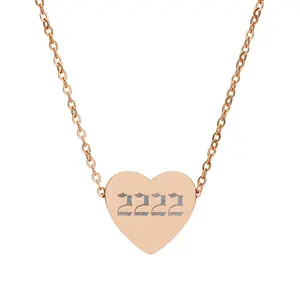 2222 Angel Number Heart Necklace – Peace & Alignment Necklace in 4 Luxe Finishes