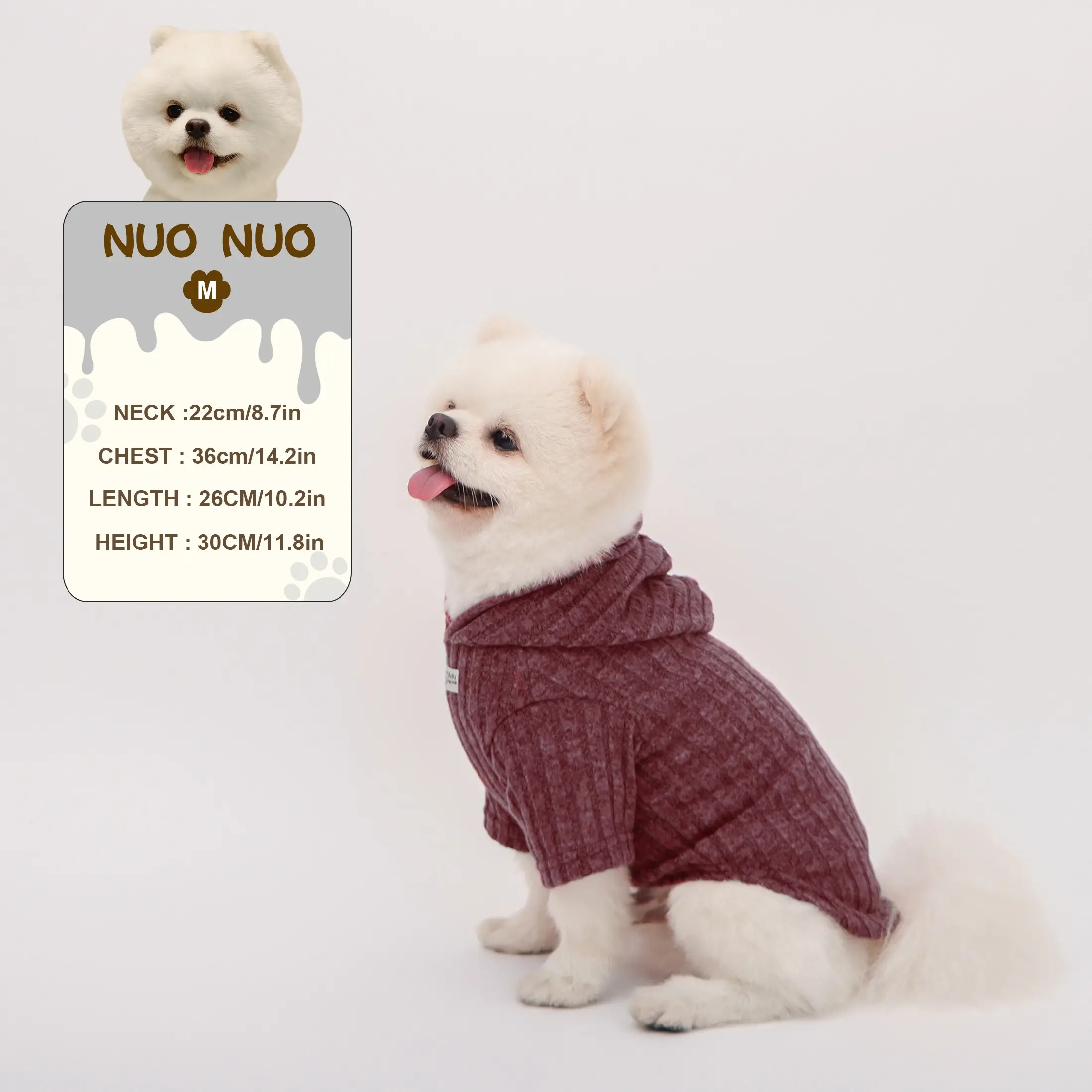 Burgundy Pet Hoodie, Husky Clothes, Winter Warm Dog Hoodies, Dog/Cat Hooded Sweatshirt, Soft Warm Pet Clothes for Small Medium Dogs Cats, Dog Outfit, Thick Cold Weather Pet Outfit, Cozy Dog Sweater Jacket with Hood, Pet Pullover