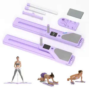 Portable Full Body Pilates Exercise Board, Homhut Purple Fitness Board Equipped
