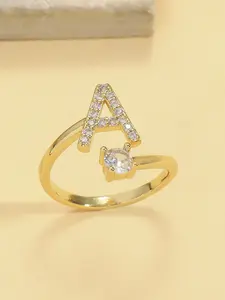 Fashionable 26 Alphabet Women's Decorative Alphabet Design Ring With Adjustable Opening, Personalized Alphabet Ring, Suitable For Anniversary, Wedding, Party, Daily Wear Accessory, Adjustable Rings, Jewelry Rings