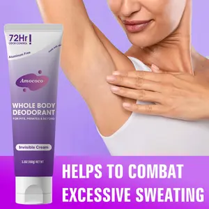 72Hr Whole Body Cream Deodorant - Aluminum Free, Invisible Anti-Chafing & Microbiome Care | Underarms/Privates/Feet | Sweet Orange Scent (3.3OZ)