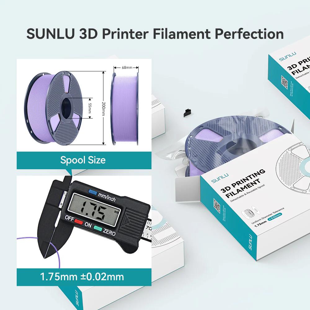 SUNLU PLA Meta 3D Printer Filament - 1KG Macaron Colors, PLA Based, Fast Print, Glossy Finish, Low Warpage - 3D Printing Supplies for Computers & Office Equipment