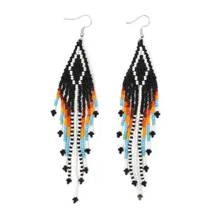 NATIVE STYLE ETHNIC BEADED HANDMADE FASHION HOOK EARRINGS E61/1