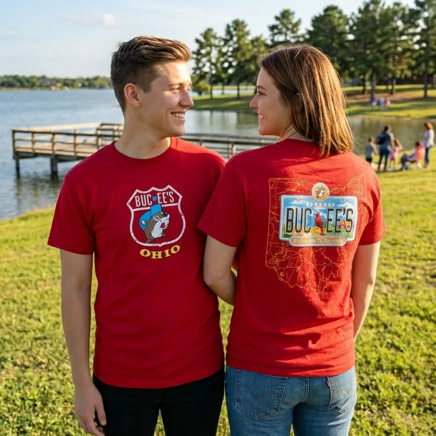 Buc-ee's Ohio License Plate Red Shirt