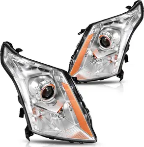 YITAMOTOR Headlights Assembly Compatible with Headlight Assembly Compatible with 2010 2011 2012 2013 2014 2015 2016 Cadillac SRX Headlamp Replacement Chrome Housing (Driver&Passenger Side)