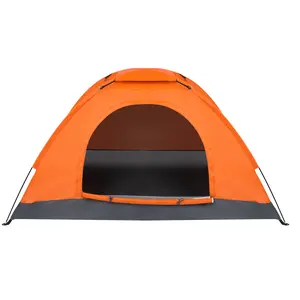 4-Person Dome Tent with 180T Silver Coated Polyester & Waterproof Oxford Floor - Portable Camping Shelter with Fiberglass Poles