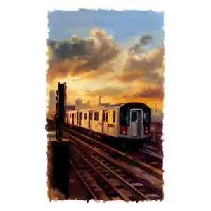 NEW YORK CITY - BLISS STREET - OIL PAINTING PRINT (OPEN EDITION)