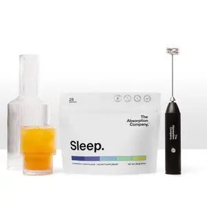 Melatonin-Free Sleep Aid Powder - Calming Drink with Liposomal Saffron, Magnesium & Chamomile Lemonade for Deep Sleep and Stress Reduction