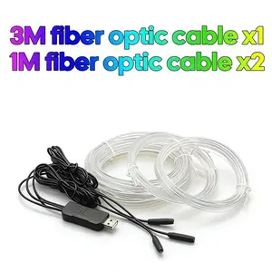 Multi-Mode Fiber Optic Ambient Light, USB Car Interior 4m/5m, Seven Colors Button, Cold Light LED Strip Lamp, Colorful Ambiance Lighting