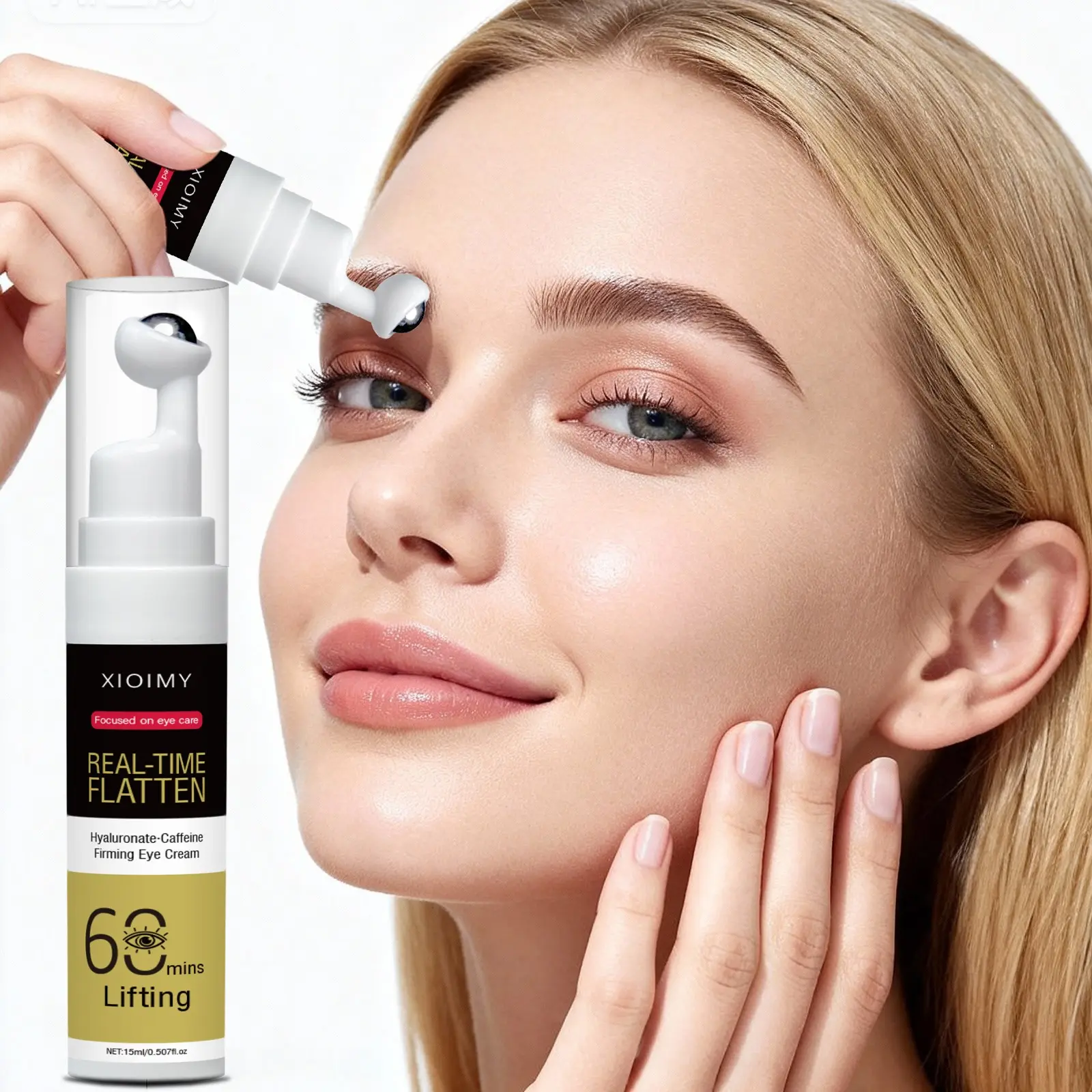 15ML Real-Time Flatten Eye Cream, Caffeine, Retinol, Niacinamide, Reduces Dark Circles, Smooths & Tightens Skin, Eye Care, Under Eye Brightener, Smoothing, Gentle, Tightening, Daily, Eye Care Formula