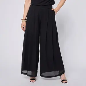 MarlaWynne WynneCollection Chiffon Pleated Trousers
