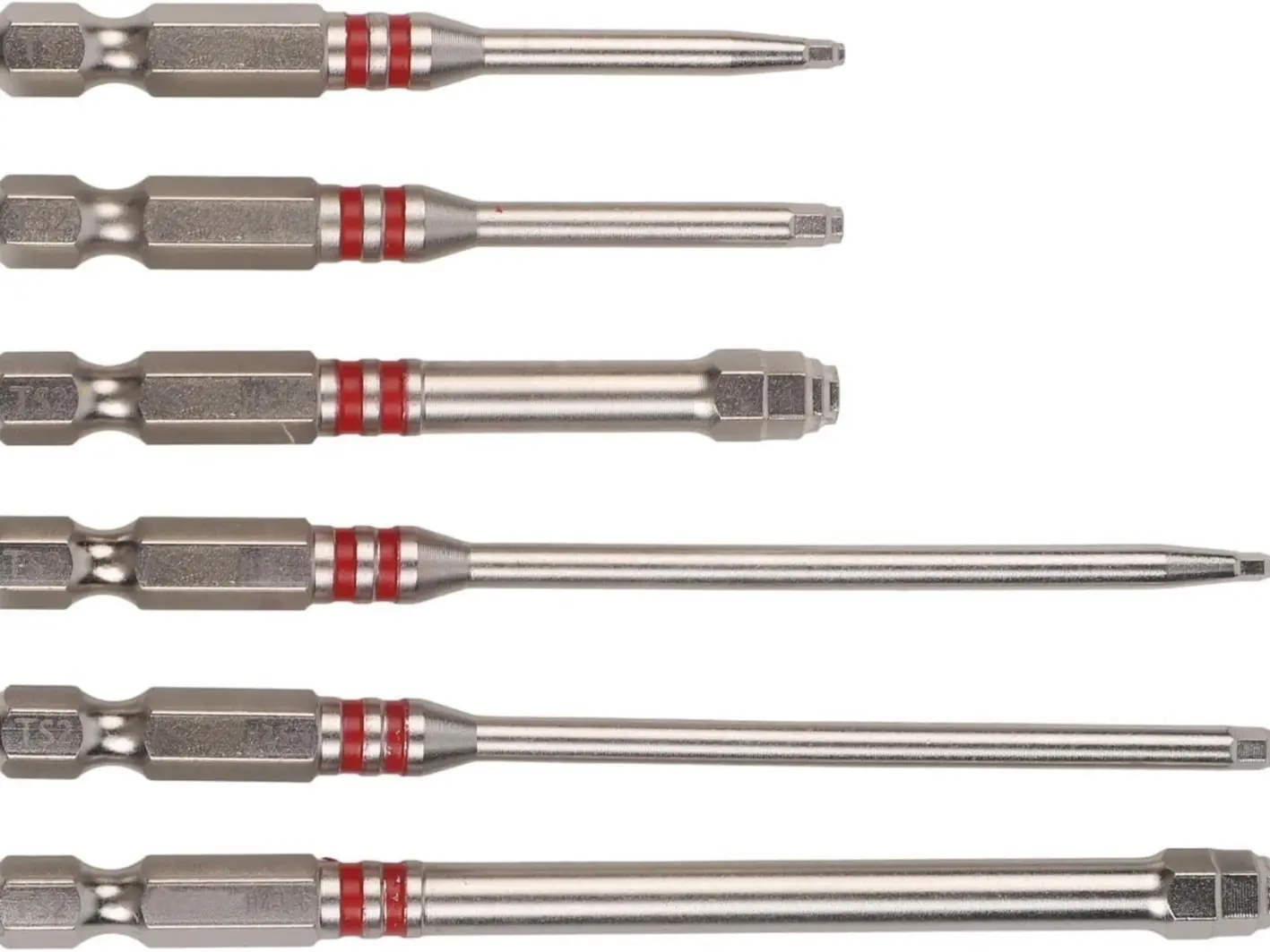 Screwdriver Bits Set 6pcs with Magnetic Hex Shank Pagoda-Shaped Design in Multiple Sizes for Electric Drills and Wrenches,pagoda-shaped drill bit