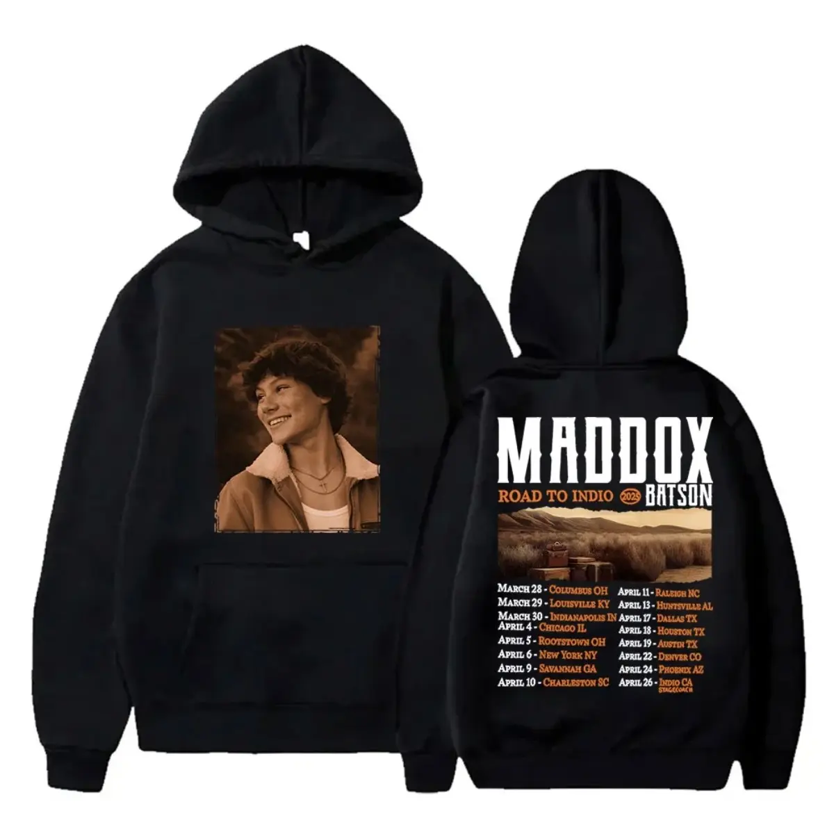 ミュージシャン RYOCHAN OMEDETO GOODS 2025 Maddox Batson Road To Indio Tour 2025 Hoodies Cosplay Unisex Long