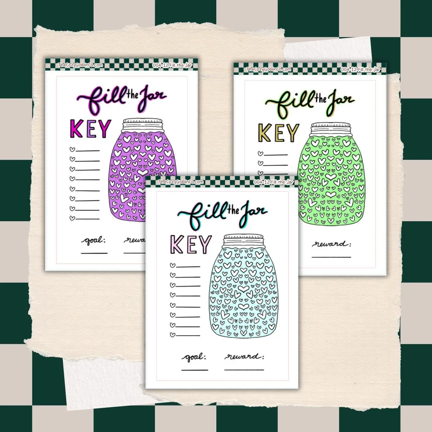 Fill the Jar Goal Tracker Stickers | Habit Reward Chart Page